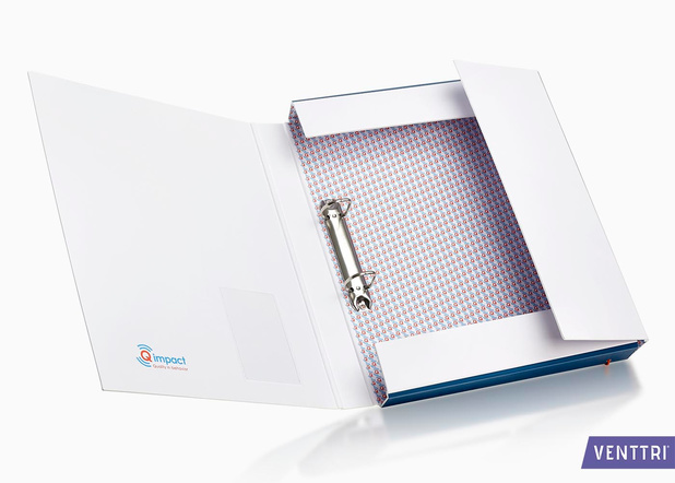 Presenteer offertes en bedrijfsinformatie in stijl met een bedrukte map van Venttri