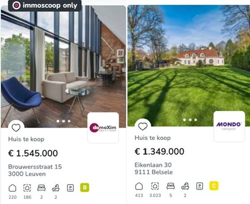 Immoscoop: minder m² voor €1 miljoen, toplocatie primeert
