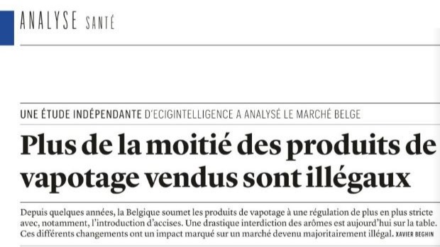 Meer dan de helft van alle in België verkochte vapeproducten is illegaal